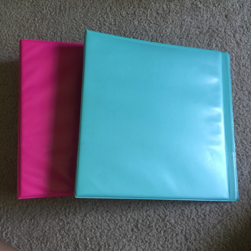 Set of two three ring binders